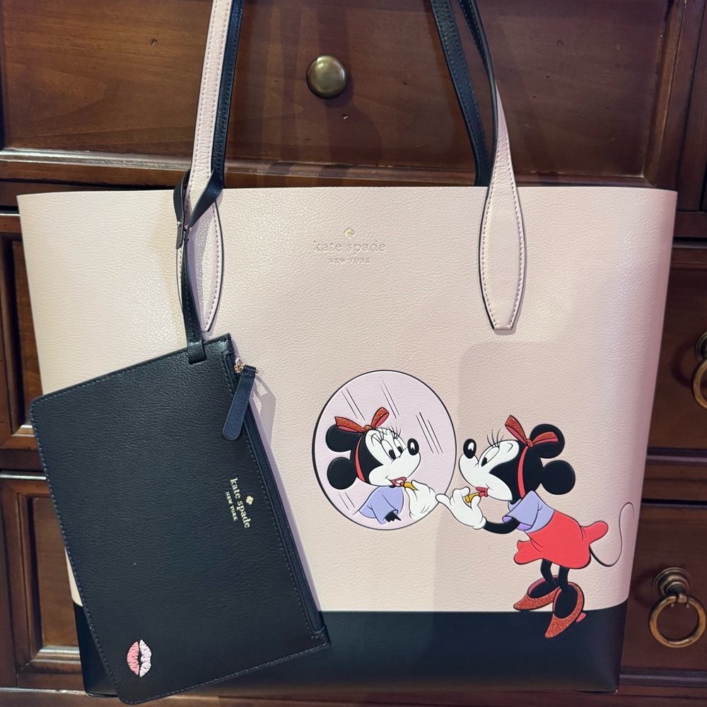 Kate Spade Pink and Black Disney Tote
